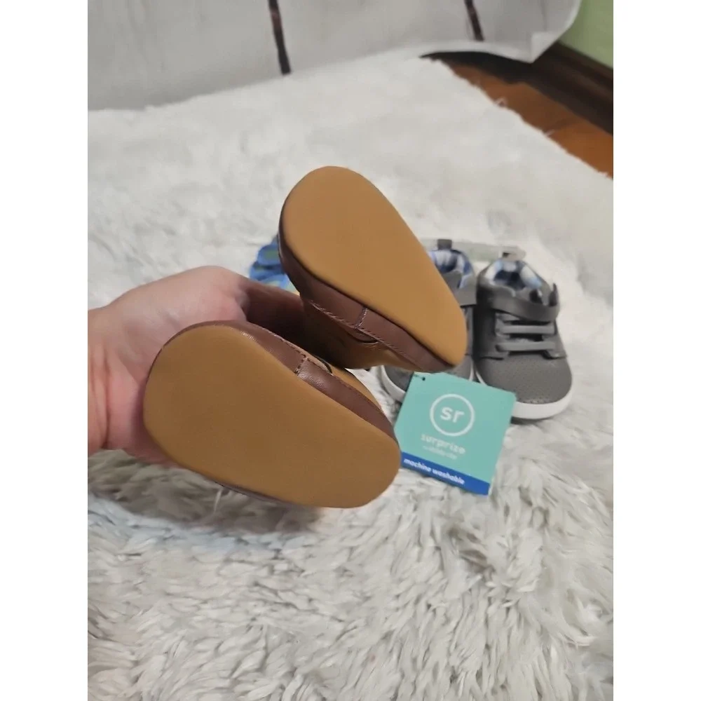 Baby Boy‎ Shoes Size 0- 3 Months, 6 - 12 Months  New Without Box  Lot Of 3 Pairs
